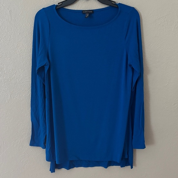 Eileen Fisher Women’s Long-Sleeve Tunic Top, Small, Blue - Picture 1 of 4